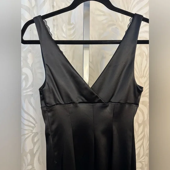 Bebe Vintage Black Satin Pencil Skirt Dress - Picture 11 of 11